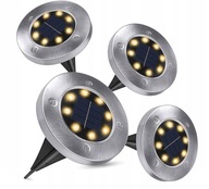 4x SOLÁRNE ZÁHRADNÉ SVETLÁ, NAJAZDENÉ, DROP-ON, LED, ŽIARENÝ DISK