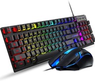 RGB podsvietená MECHANICKÁ HERNÁ KLÁVESNICA + LED HERNÁ MYŠ