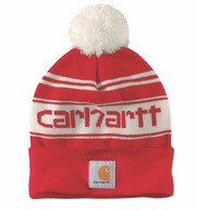 ZIMNÁ ČIAPKA S BAMBUĽKOU CARHARTT PLETENOU POMPOM LOGO S MANŽETKOU ČIAPKA TEPLEJ