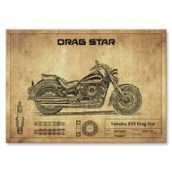 Yamaha XVS Drag Star Metal Poster Darček L