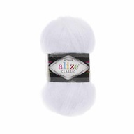 Alize Mohair Klasický mohér / 55 biela