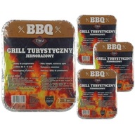 Jednorazový turistický gril BBQ 4 kusy