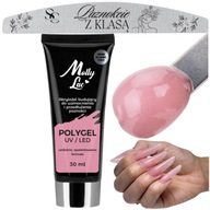 Polygélový akrylový gél MollyLac gél na stavbu nechtov FRENCH PINK 30ml + PILNÍK