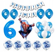 Súprava balónov Spiderman 6 Banner s menami k narodeninám