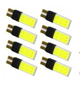 8x W5W LED ŽIAROVKA 2 COB DIÓDY T10 CAN BUS 5500K