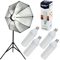 Fotografická lampa na fotografie 500W LED statív 5500K softbox 80 cm