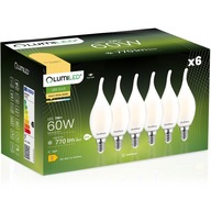 6x LED FLAME žiarovka E14 7W = 60W 3000K vlákno