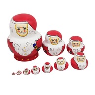 10PCS Russia Santa Toys Christmas Nesting Dolls Wo