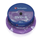 VERBATIM AZO DVD+R disky 4,7GB 16x bal. 25 ks TORTA