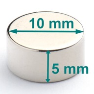 Cylindrický neodymový magnet 10x5 mm!!! SET 350 ks!!!