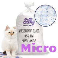 MICRO bezprašné silikónové stelivo pre mačky Silky 13kg JEMNÉ 0,5mm-2mm