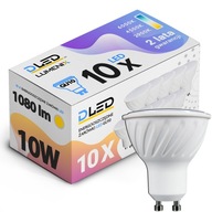 10x GU10 LED žiarovka 1080lm 10W CCD STUDENÁ