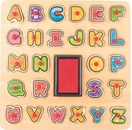 PEČIATKY SADA PEČIAT ABECEDA ABC PUZZLE ATRAMENT