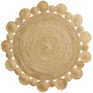 VEĽKÝ okrúhly jutový koberec, pletený BOHO, 120 cm
