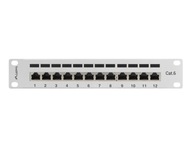 PATCH PANEL 12x 10'' 1U CAT.6 FTP sivý LANBERG