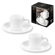 Šálka ​​na kávu 90 ml s podšálkou Wilmax BIELY PORCELÁN ako DARČEK 2 ks