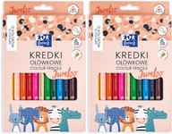 HRUBÉ ceruzky OXFORD JUMBO 12 TROJUHOLNÍKOVÝCH FARIEB x2