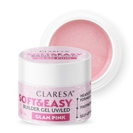 CLARESA Soft&Easy GLAM PINK gél na stavbu nechtov 90g