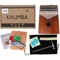 Klavír Kalimba zanza mbira, 17 kláves, hnedá