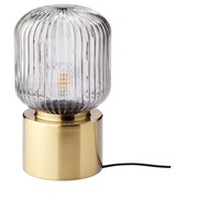 Stolná lampa IKEA SOLKLINT, mosadz/sivé sklo pr