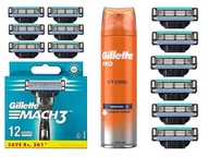 12x NÁPLŇ GILLETTE MACH 3 + PENA NA HOLENIE