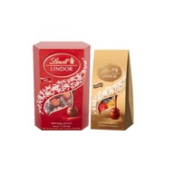 Lindt sada praliniek LINDOR mliečne čokolády 200g a Pralinky rôzne 100g