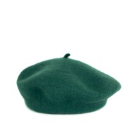 Dámsky francúzsky baret s anténou Woolen BOTTLE GREEN Classic