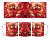 Hrnček na Valentína / pohár 330 ml / darček na deň svätého Valentína / Srdce medvedíka Teddy Bear