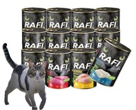 Rafi Cat MIX PRÍCHUTIEK 12x400g - BEZOBRNINOVÉ MOKRÉ KRMIVO PRE MAČKY