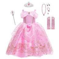 OUTFIT ŠATY AURORA SPIACA KRÁSZA KARNEVALOVÝ PLES 98 / 104 CM