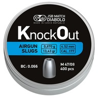 JSB KnockOut Slugs pelety 4,52 mm 0,870 g 400 ks.