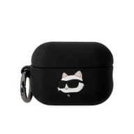 Karl Lagerfeld Silicone Choupette Head 3D puzdro pre AirPods Pro 2 - čierne