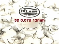 HITLASH hotové mihalnice 500 mihalníc 3D 0,07D 12mm