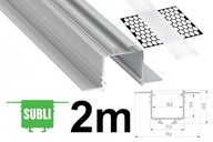 ALU LED SUBLI PROFIL pre sadrokartónové dosky RIGIPSU 2M + tienidlo