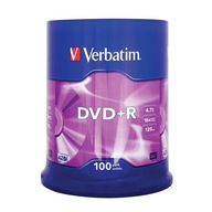 Verbatim DVD+R | 4,7 GB | x16 | tortová krabička 100ks | má