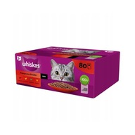 WHISKAS mokré krmivo pre mačky hovädzie kuracie mäso, jahňacie mäso, hydinová omáčka 80x85 g