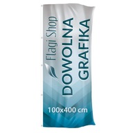 Reklamná vlajka 100x400 cm Firemná potlač Nápis Logo + DIZAJN ZDARMA