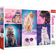 Puzzle 1000 Super Cats Neon Color Line 10581