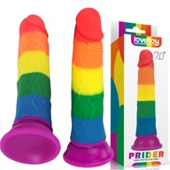 DILDO S ANÁLNO-VAGINÁLNOU PRÍSAVKOU RAINBOW orgazmická sexuálna hračka pre ženy