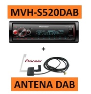 1-DIN rádio PIONEER MVH-S520DAB DAB+ Bluetooth AUX USB MP3 + DAB anténa