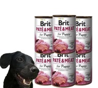 Brit PATE MEAT PUPPY mokré krmivo pre psov pre šteňatá 6x400g Kuracie morčacie