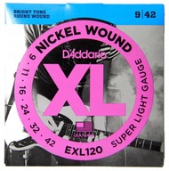 Struny pre elektrickú gitaru D'Addario EXL 9-42