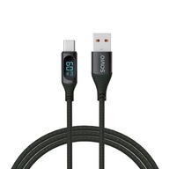 Kábel SAVIO CL-172 USB na USB-C 1m LCD opletený QC