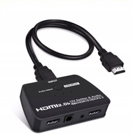 HDMI SPLITTER 1x2 HDCP 2.2 AUDIO EXTRACTOR 4K/60