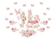 Samolepky na stenu BUNNY BABY'S NAME 100x160