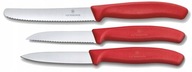 Súprava nožov Swiss Classic Victorinox, červená, 3 ks