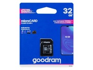 32GB GOODRAM SD 2.0 PAMĚŤOVÁ KARTA MICRO SD ADAPTÉR