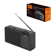 Prenosné rádio s mini baterkou, čierne USB/SD/AUX