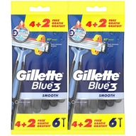 Gillette Blue3 Smooth Jednorazové holiace strojčeky pre mužov, 12 kusov