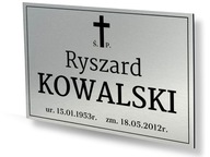 TOMBGRAPH TABLE GRAVE cross 30x20cm UV Silver Brushed